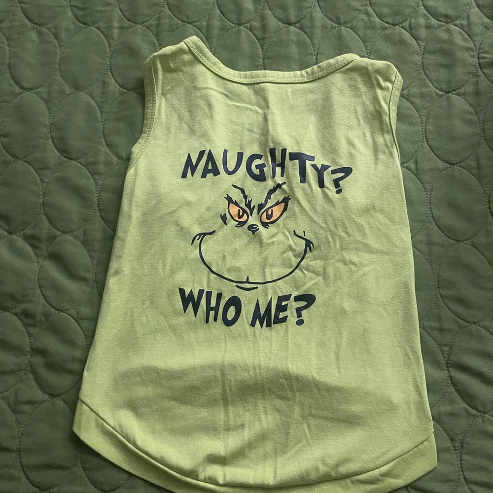 Dog Naughty Grinch Sleeveless Top - Green